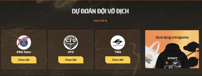 Fan hâm mộ truy cập vào đây để bình chọn cho đội tuyển mình yêu thích.