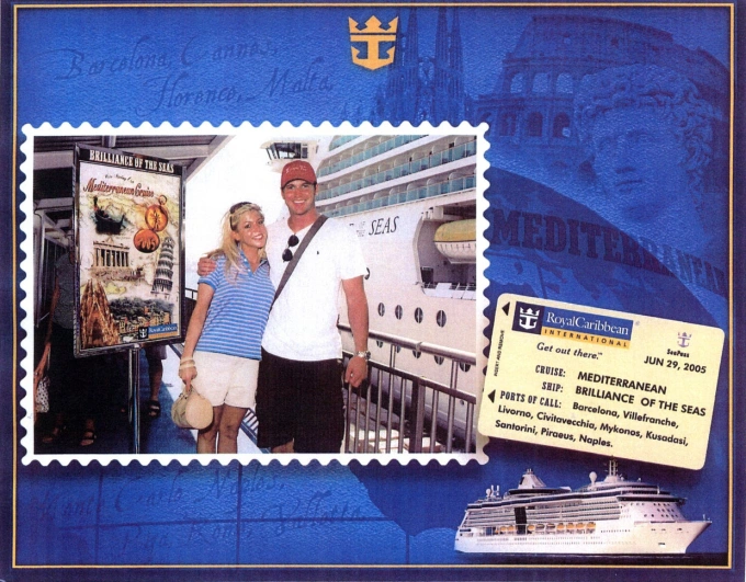 George Smith và Jennifer Hagel lên du thuyền Brilliance of the Seas của Royal Caribbean ngày 29/6/2005. Ảnh: CBS