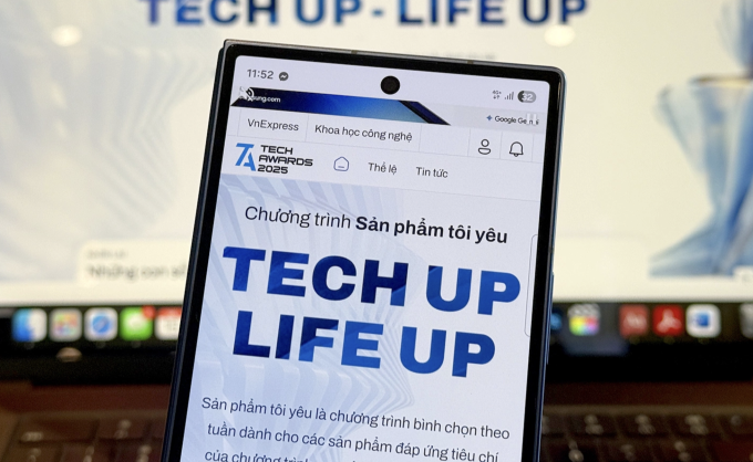 Giao diện Tech Awards 2025. Ảnh:Tuấn Hưng