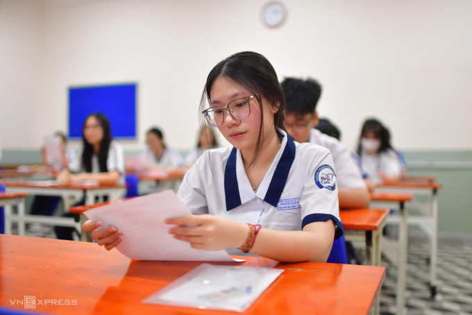 Thí sinh thi tốt nghiệp THPT 2025 tại TP HCM. Ảnh: Thanh Tùng