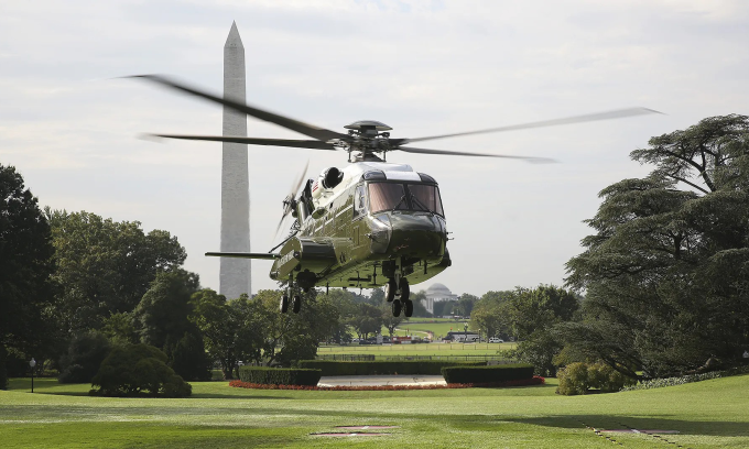 Trực thăng VH-92A đáp xuống Nhà Trắng hồi năm 2018. Ảnh: US Marine