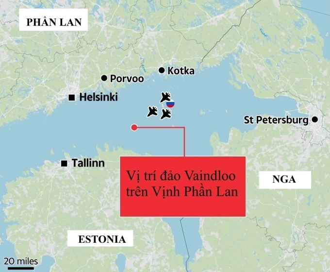 Vị trí đảo Vaindloo. Đồ họa: Sun