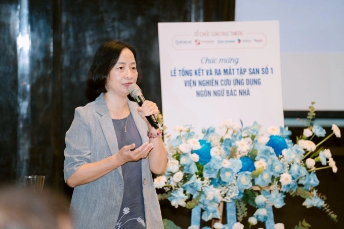 PGS.TS Nguyễn Hoàng Anh - Chủ tịch Hội đồng Khoa học của Viện Bác Nhã chia sẻ định hướng 5 năm tới tại sự kiện. Ảnh: Viện Bác Nhã