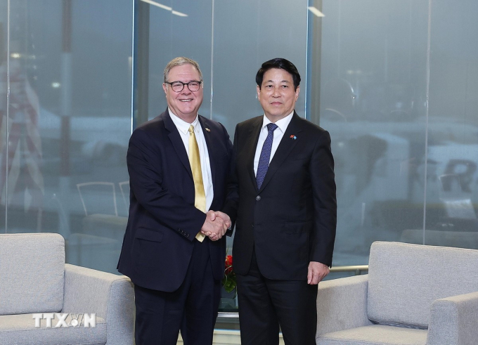 Chủ tịch nước Lương Cường tiếp Phó thống đốc bang Washington Denny Heck ngày 21/9. Ảnh: TTXVN
