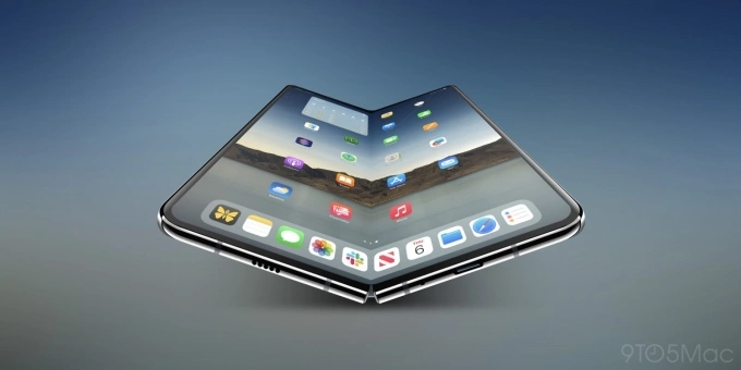 Một thiết kế iPhone gập qua các tin đồn. Ảnh: 9to5mac.
