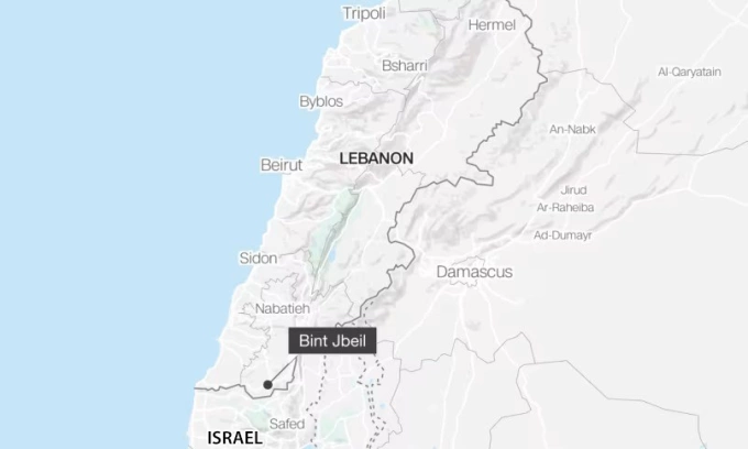 Vị trí thị trấn Blint Jbeli. Đồ họa: CNN