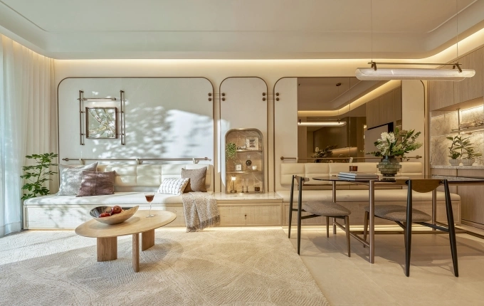 Không gian sống tại căn hộ 65 m2. Ảnh: An Gia