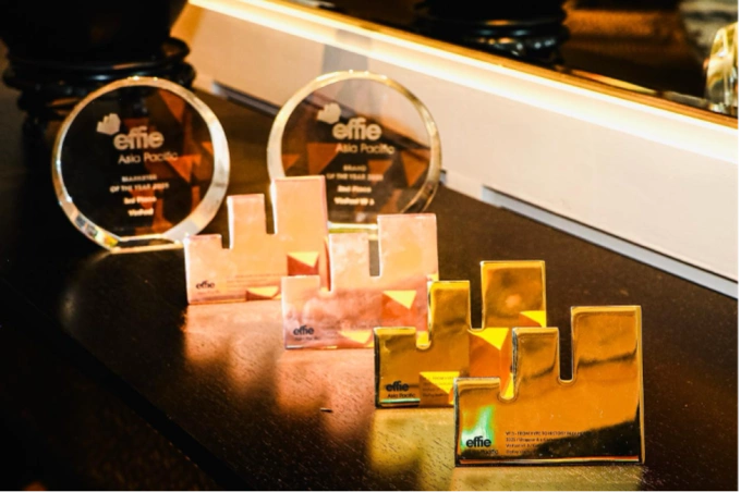 Các giải thưởng đội ngũ marketing VinFast nhận được tại APAC Effie Awards 2025. Ảnh: VinFast