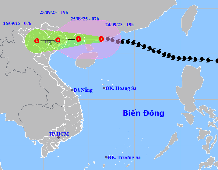 Tin bão mới nhất ngày 24/9: Bão Ragasa còn cấp 12, đêm nay vào vịnh Bắc Bộ
