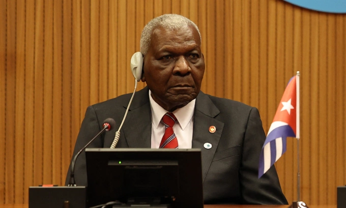 Chủ tịch Quốc hội Cuba Esteban Lazo Hernandez tại Geneva, Thụy Sĩ ngày 30/7. Ảnh: AFP