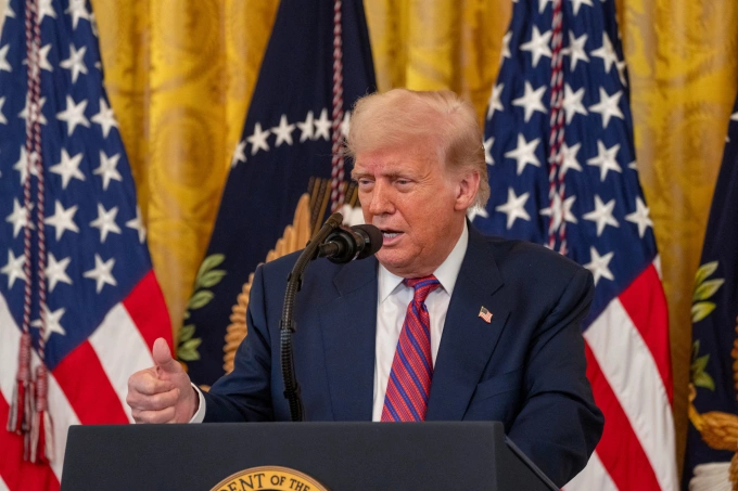 Tổng thống Mỹ Donald Trump phát biểu tại Nhà Trắng ngày 18/7. Ảnh: AFP
