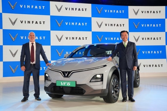 VF 6 trong lễ ra mắt tại thị trường Ấn Độ. Ảnh: VinFast