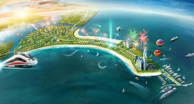 Phối cảnh đô thị lấn biển Vinhomes Green Paradise. Ảnh: Vinhomes