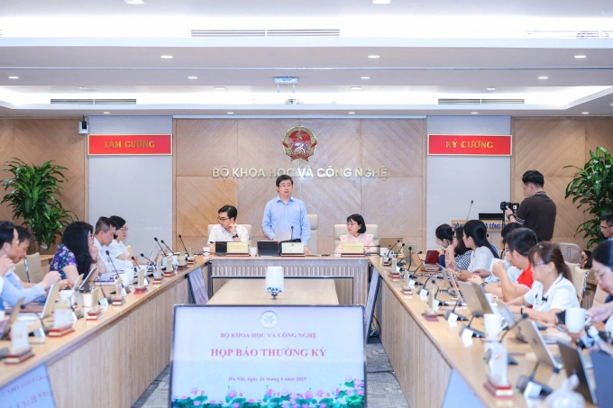 Họp báo thường kỳ tháng 9 Bộ Khoa học và Công nghệ, sáng 29/9. Ảnh: Doãn Mạnh