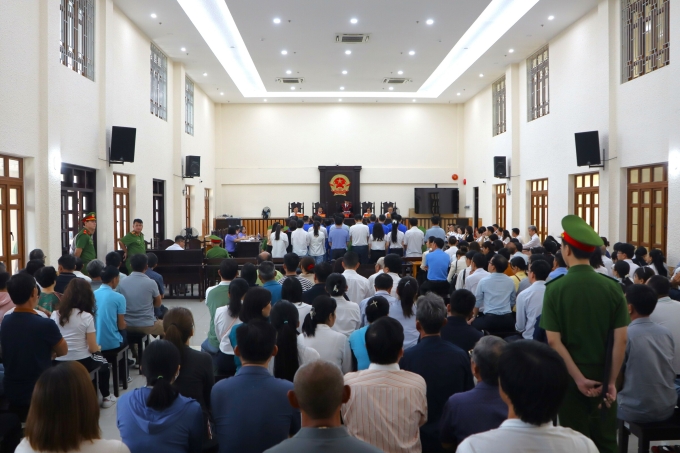 Quang cảnh phiên toà lúc HĐXX tuyên án. Ảnh: Khải Nguyên