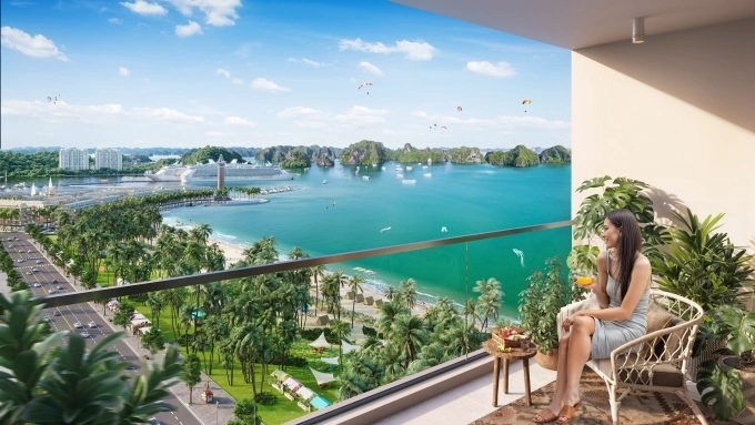 Phối cảnh tầm nhìn từ ban công căn hộ tòa Sun Centro Town thuộc đại đô thị Sun Elite City. Ảnh: Sun Property