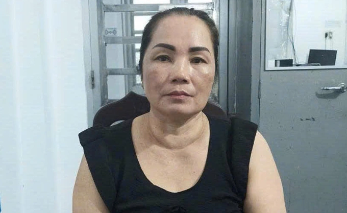 Bà Nguyễn Thị Mâu tại cơ quan điều tra. Ảnh: Lan Vy