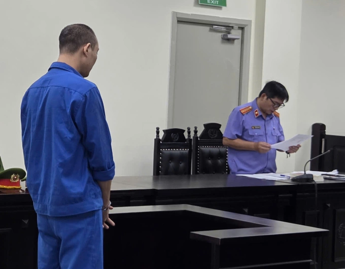 Bị cáo Nguyễn Văn Giang tại tòa. Ảnh: Danh Lam