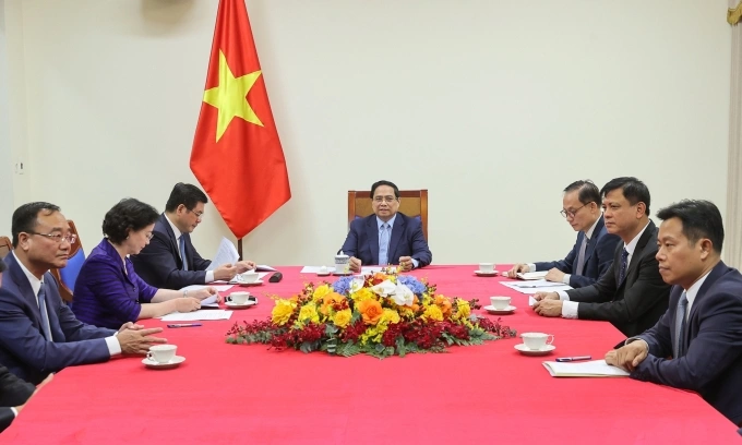 Thủ tướng Phạm Minh Chính trong cuộc điện đàm với Thủ tướng Đức Friedrich Merz chiều 29/9. Ảnh: VGP