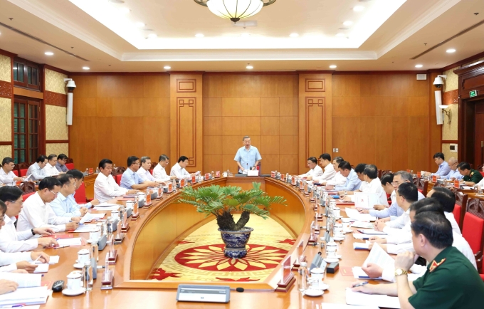 Tổng Bí thư Tô Lâm chủ trì phiên họp Thường trực Ban Chỉ đạo Trung ương về phòng chống tham nhũng, lãng phí, tiêu cực sáng 29/9. Ảnh: TTXVN