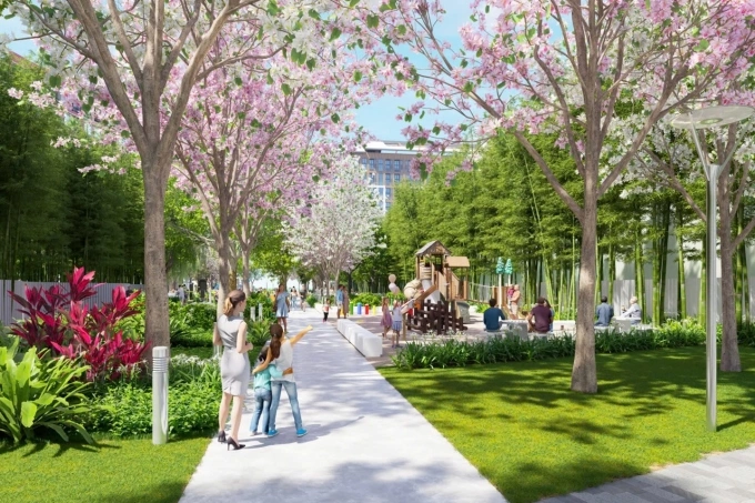 Phân khu Flora Avenue thừa hưởng hệ sinh thái tiện ích trung tâm. Ảnh: Sun Property