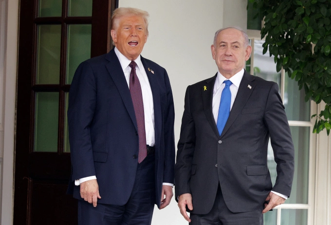 Tổng thống Trump (trái) và Thủ tướng Netanyahu tại Nhà Trắng ngày 29/9. Ảnh: AFP
