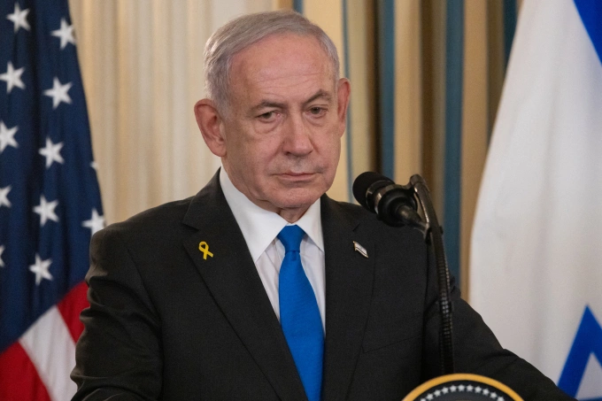 Thủ tướng Israel Benjamin Netanyahu trong cuộc họp báo chung với Tổng thống Mỹ Donald Trump tại Nhà Trắng ngày 29/9. Ảnh: AFP