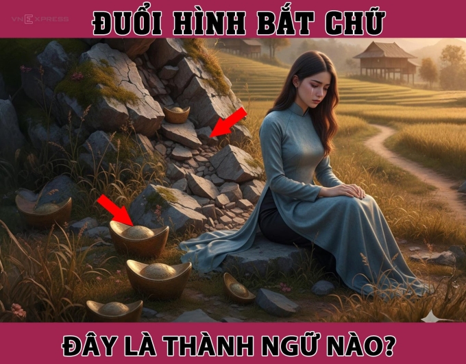 Thành ngữ nào ẩn sau bóng dáng thiếu nữ và thỏi vàng?