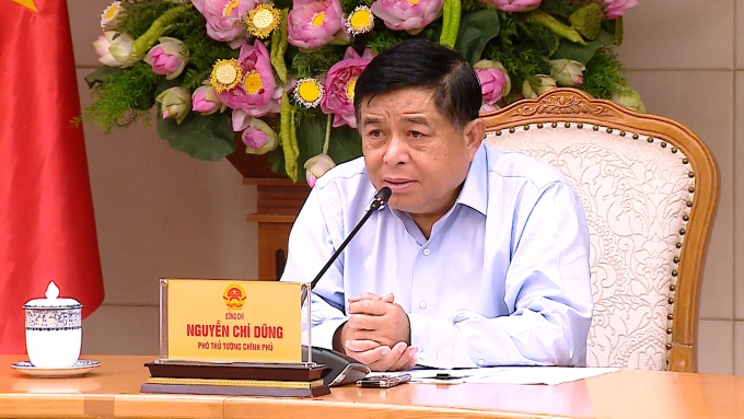 Phó thủ tướng Nguyễn Chí Dũng tại cuộc họp. Ảnh: VGP/Thu Sa