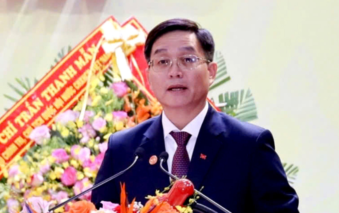 Ông Nguyễn Đình Trung phát biểu nhận nhiệm vụ. Ảnh: Ngọc Oanh