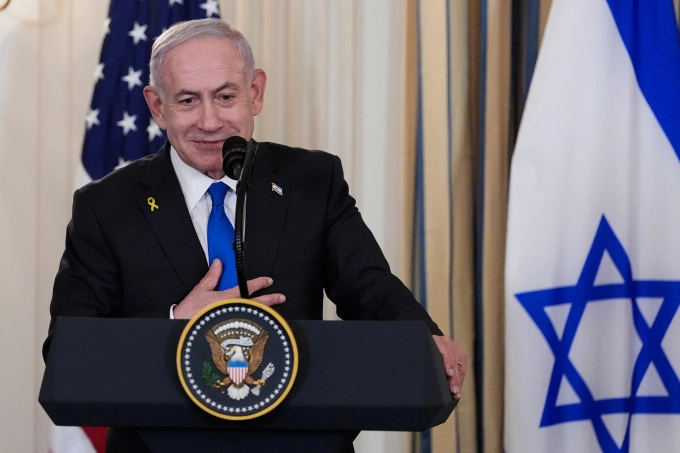 Thủ tướng Israel Benjamin Netanyahu phát biểu tại Nhà Trắng ngày 29/9. Ảnh: AP