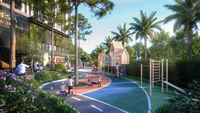 Khuôn viên nội khu xanh cho cư dân. Ảnh: Fresia Riverside