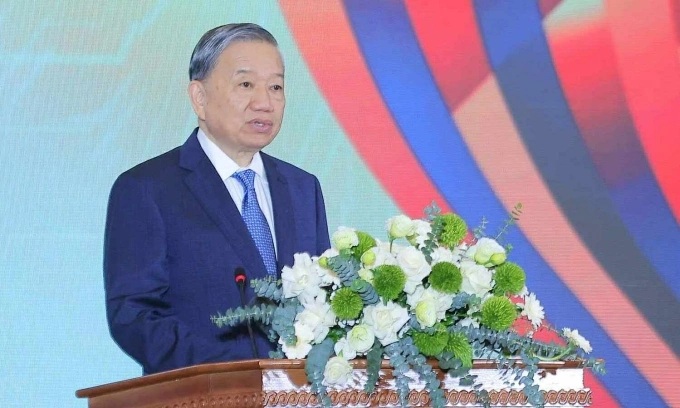 Tổng bí thư Tô Lâm tại Ngày hội Đổi mới sáng tạo quốc gia 2025. Ảnh: TTTT