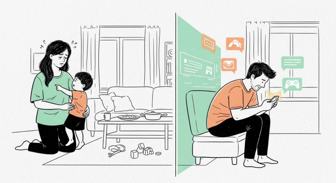 Chồng từ chối chơi với con để cày game