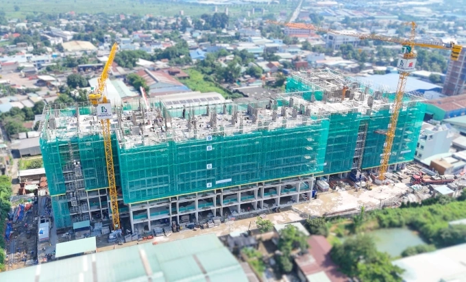 Công trình The Aspira duy trì tiến độ thi công. Ảnh: Sai Gon High Rise