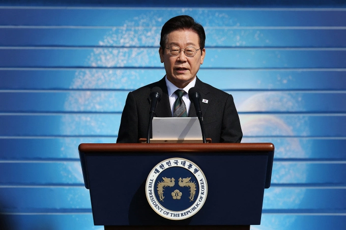 Tổng thống Hàn Quốc Lee Jae-myung phát biểu tại một sự kiện ở tỉnh Gyeryong ngày 1/10. Ảnh: AFP
