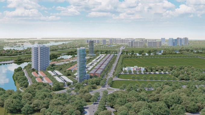 Khu đô thị hỗn hợp phía Tây sông Lệ Kỳ. Ảnh: Sun Group