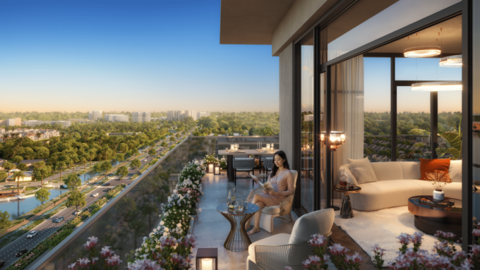 Phối cảnh căn hộ Solaria Rise tại trung tâm đô thị Waterpoint. Ảnh: Nam Long