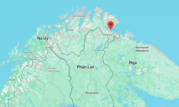 Vị trí Finnmark (chấm đỏ). Đồ họa: Google Maps