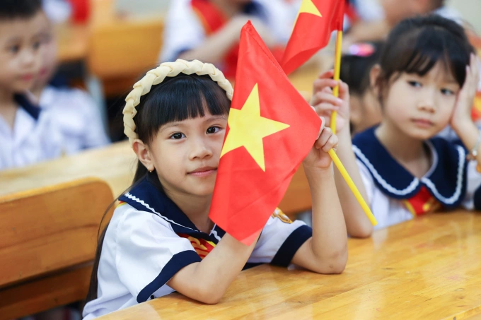 Học sinh trường tiểu học Bùi Văn Mới, phường Phước Long, TP HCM, tháng 9/2025. Ảnh: Quỳnh Trần