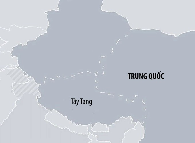 Vị trí Tây Tạng thuộc Trung Quốc. Đồ họa: DW