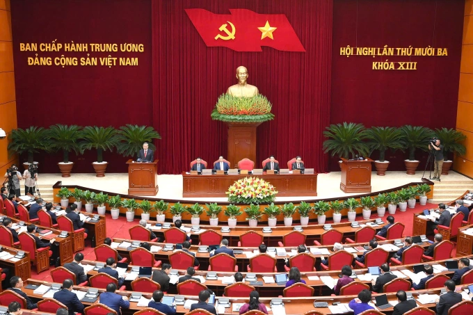 Phiên khai mạc hội nghị Trung ương 13, sáng 6/10. Ảnh: Hoàng Phong
