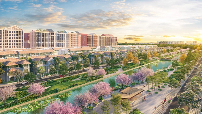 Phân khu Flora Avenue nổi bật với đại lộ hoa hơn 10 ha. Ảnh: Sun Property