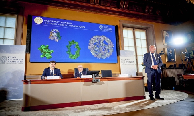 Nghiên cứu protein giành giải Nobel Hóa học năm 2024. Ảnh: KVA