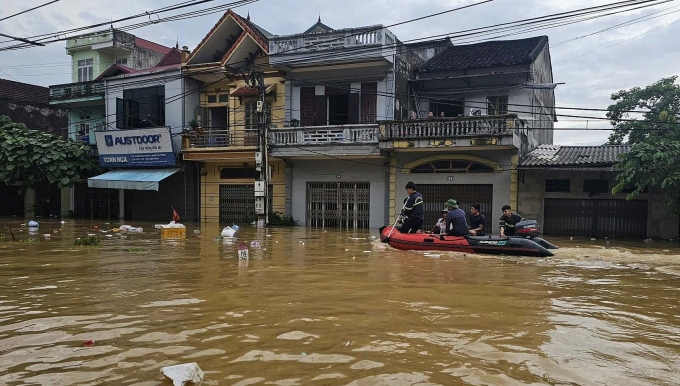 Nhà dân ở xã Thất Khê, tỉnh Lạng Sơn bị ngập do mưa lớn, đập thủy điện Bắc Khê 1 vỡ chiều 7/10. Ảnh: Cổng thông tin tỉnh Lạng Sơn