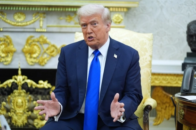 Tổng tống Mỹ Donald Trump phát biểu tại Nhà Trắng ngày 7/10. Ảnh: AP