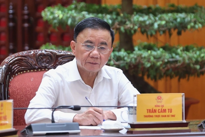 Thường trực Ban Bí thư Trần Cẩm Tú phát biểu trưa 9/10. Ảnh: Nhật Bắc