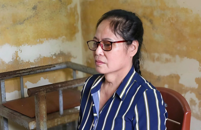 Bà Nguyễn Thị Bích Thủy lúc bị bắt. Ảnh: Công an cung cấp