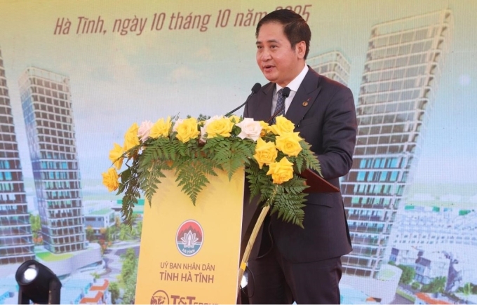 Ông Mai Xuân Sơn, Tổng giám đốc Tập đoàn T&T Group phát biểu tại lễ khởi công. Ảnh: