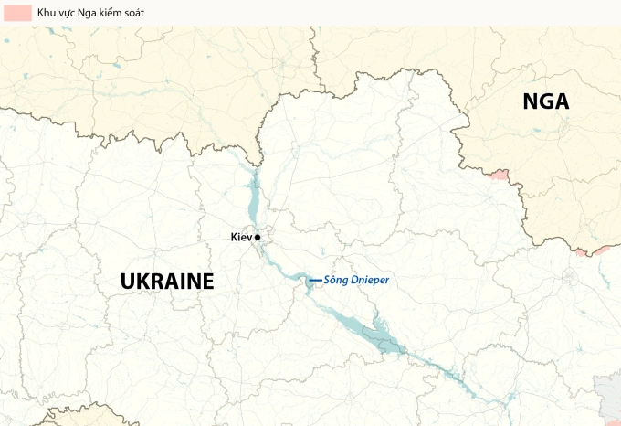 Vị trí thủ đô Kiev của Ukraine. Đồ họa: RYV